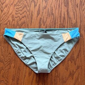 Prana Sage Bikini Bottom with Light Blue and Peach Colorblock